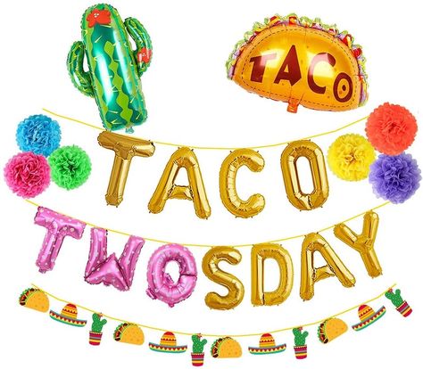 2nd Birthday Party Themes Girl, Taco Twosday Birthday Girl, Mexican Taco Party, Taco Party Decor, Mexican Party Banner, Fiesta 2nd Birthday, Taco Twosday Birthday Party, Twosday Birthday Party, Taco Twosday Birthday