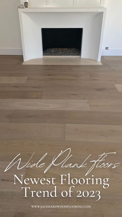 Wide Plank Floors is all the rage with homeowners. It is such a modern look that creates different dimensions in your home. Check out other types of floors to find the best fit for you! Flooring Trend 2023, Vinyl Flooring Trends 2023, Vinyl Plank Flooring 2023, Flooring Ideas For Whole House, Wide Laminate Flooring Planks, Light Color Flooring Living Room, Wide Plank Vinyl Flooring Farmhouse, Wide Lvp Flooring, Modern Farmhouse Lvp Flooring