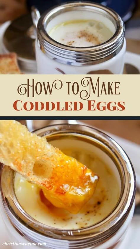 Coddled Eggs How To, Egg Topping Seasoning, French Style Eggs, Qual Eggs Recipe, Egg Coddler Recipe, 3 Minute Egg, Different Eggs Styles, Egg Based Meals, Ways To Use Up Eggs