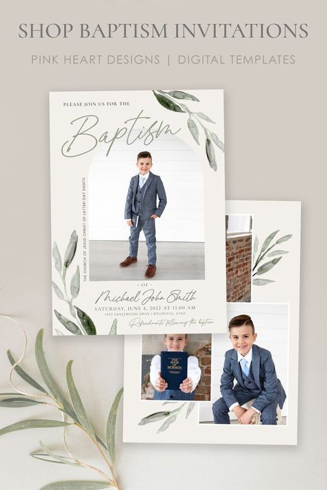 Announce your son’s baptism day with a custom Baptism Invitation! This easy to edit Boy Baptism Invitation will highlight your son’s special baptism portraits. Photos and text can be added to the template in minutes by you! Easily edit in your web browser, no software needed! DEMO design now! #ldsbaptisminvitation #ldsbaptismboy #ldsbaptismpictures #itsgreattobe8 #baptismdecor #ldsbaptism Lds Ministering, Lds Baptism Invitation, Ministering Ideas, Baptism Invitation For Boys, Baptism Pictures, Baptism Program, Baptism Announcement, Lds Baptism, July Recipes