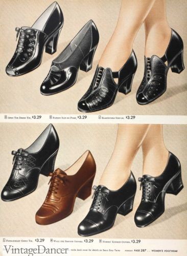 1920 Shoes Woman, 1920s Womens Shoes, White Low Heels, Heeled Oxford Shoes, Style Oxford Shoes, Old Lady Shoes, 1950s Heels, Women 1920s, Oxford Shoes For Women