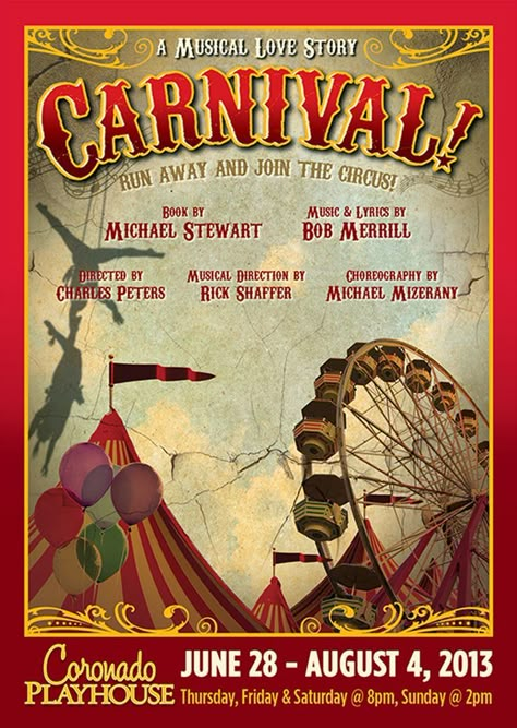 A vintage LOOKING carnival poster. Carnival Poster, Carnival Design, Circus Sideshow, Ten Year Anniversary, Carnival Posters, Circus Poster, Circus Clown, Fun Fair, Carnival Themes