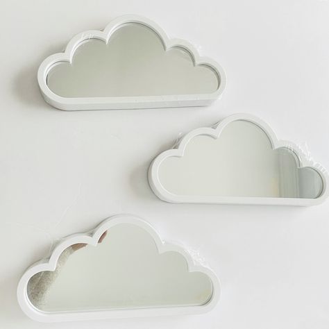 3 Cloud Mirror Wall Decor Girls Ladies Women Kids White Wall Art Cloud Bathroom Theme, Cloud Bedroom Ideas Room Decor, Cute Mirrors For Bedroom, Diy Bedroom Wall Decor, Cloud Bathroom, Teen Room Wall Decor, Clouds Bedroom, Urban Outfitters Decor, Girly Wall Decor