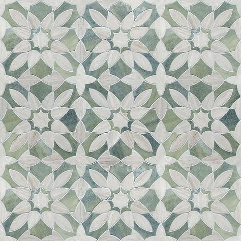 Nantucket Decor, Waterjet Mosaic Tile, Mosaic Tile Kitchen, Moroccan Tiles Pattern, New Ravenna, Spanish Decor, Airbnb Design, Fabric Print Design, Luxury Tile