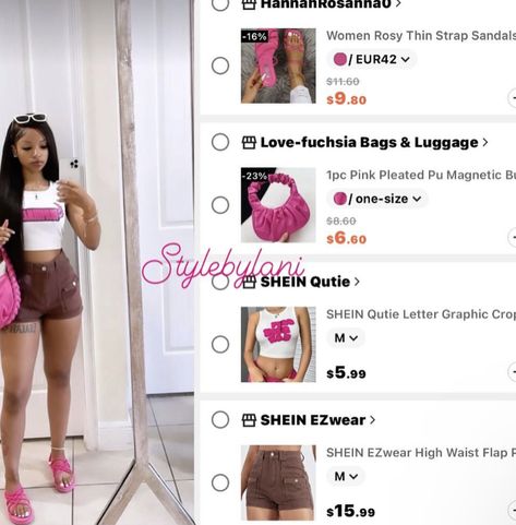 Shien Outfit Idea For Summer Baddie, Shein Summer Outfit Ideas 2024, Shein Outfits Summer 2024 Baddie, Shein Vacation Outfits, Trendy Shein Outfits, Shein Outfits Summer, Amazon Closet, Fye Outfits, Shein Fits