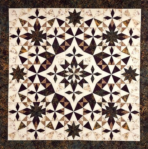 Alaska Quilt Patterns, Alaskan Quilt Patterns, Alaska Quilt Block Patterns, Alaska Magic Quilt, Alaska Quilts, Alaska Quilt, Alaska Quilt By Edyta Sitar, Brown Quilts, Medallion Sampler Quilt