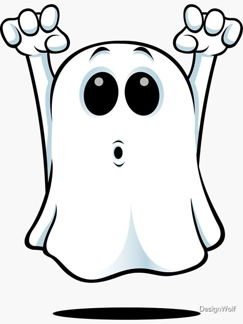 "Cartoon Ghost - Going Boo!" Sticker by DesignWolf | Redbubble Moldes Halloween, Cartoon Ghost, Baby Animal Drawings, Casa Halloween, Homemade Halloween Decorations, Carte Halloween, Ghost Cartoon, Halloween Rocks, Ghost Pictures