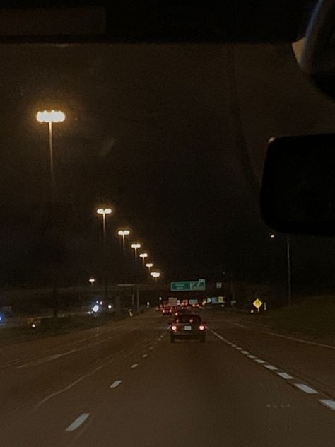 Car On Highway Night, Highways At Night, Dark Highway Aesthetic, Mareux Aesthetic, Highway Aesthetic Night, Dark Americana Aesthetic, Aesthetic Highway, Highway Aesthetic, Night Highway