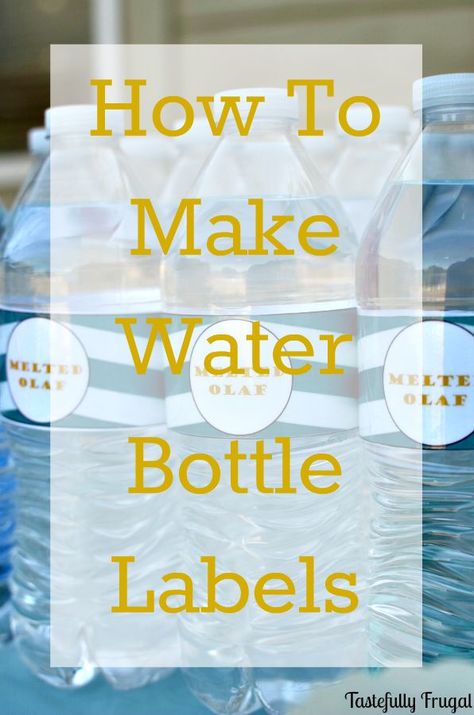 Creative Ramblings | How to Make Water Bottle Labels | http://www.creativeramblingsblog.com Water Bottle Labels Free, Diy Water Bottle Labels, Bottle Lables, Custom Water Bottle Labels, How To Make Water, Water Bottle Labels Wedding, Printable Water Bottle Labels, Water Bottle Labels Template, Wedding Water Bottles