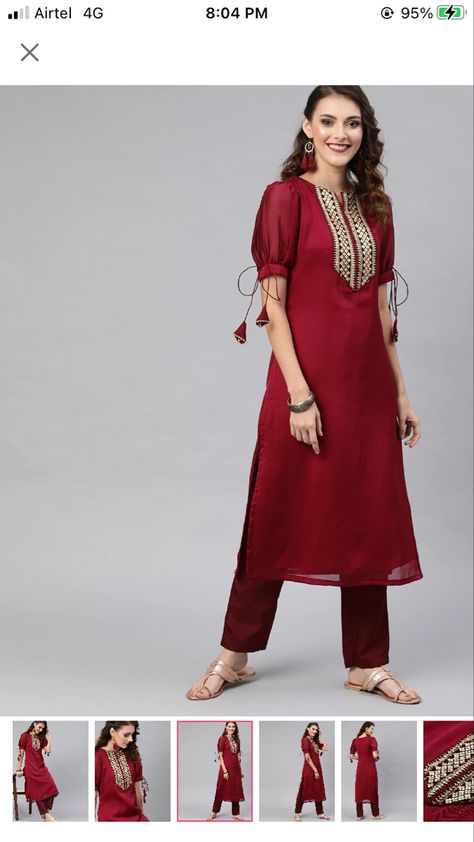 Simple Stiched Kurtis, Jhorjhat Kurti Design, Plain Kurta Designs For Women Latest, Khan Kurti Designs Marathi, Stright Kurties Designs, Stiched Kurti Design, Unique Kurti Designs, Cotton Dress Indian, Suit Kurti