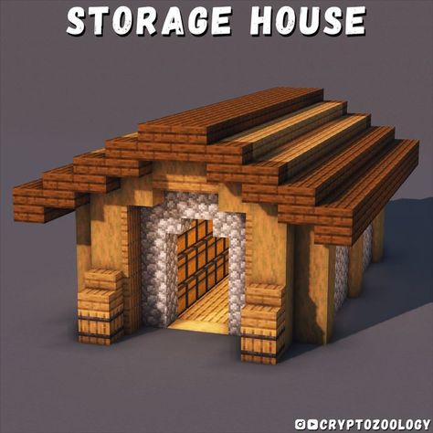 Check out the tutorial for this Minecraft storage house on my YouTube! House Minecraft Blueprints, Chest Building Minecraft, Minecraft Building Ideas Chest Room, Minecraft Chest House Ideas, Spruce Library Minecraft, Minecraft Houses Storage, Small Storage Minecraft, Small Minecraft Storage House, Minecraft Building Ideas Storage Room