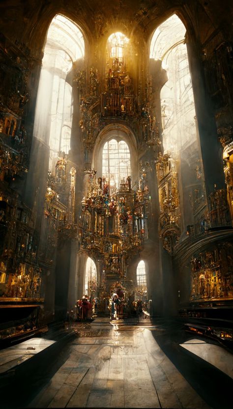 interior, baroque, david roberts,ancient, cathedral, hall, archs, high altar, columns, epic shot, light shafts, cinematic lighting, cinematic composition, rule of thirds, octane render, 4k, hyper detailed, painted by rembrandt Cinematic Composition, Fantasy High, David Roberts, Octane Render, Cinematic Lighting, Rule Of Thirds, Rembrandt, Eiffel Tower Inside, Sale Poster