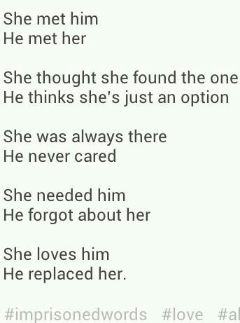 She Cared Too Much Quotes, He Is With Her Quotes, She Loves Him But He Doesnt Love Her Quotes, She Left Him Quotes, He Loved Her Quotes, He Made Me Feel Like Nothing, Does He Think Im Pretty, He Found Someone New, He Picked Her Over Me Quotes