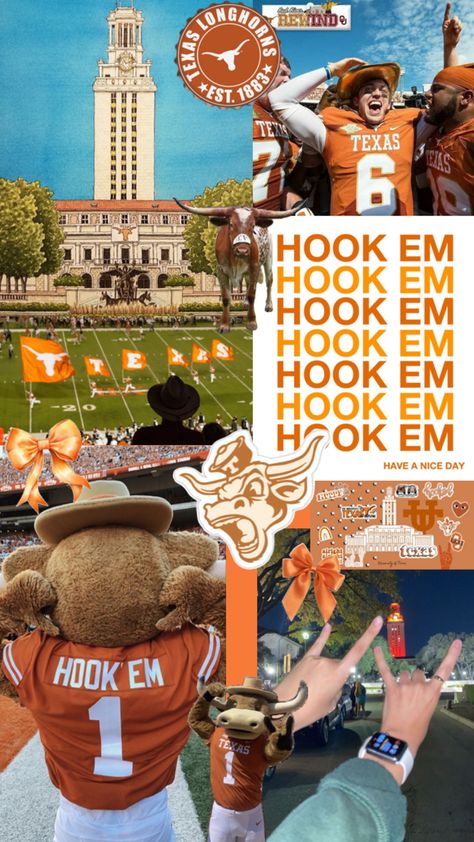 Texas Longhorns Wallpaper, Longhorns Wallpaper, Texas University Longhorns, Red River Rivalry, College Wallpaper, College Vision Board, Texas Longhorns Football, Dream Collage, Longhorns Football