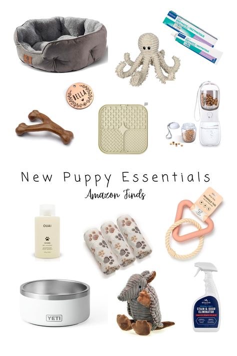 new puppy essentials, new puppy checklist, dog checklist, amazon finds, pet finds, amazon dogs, puppy must haves, everything you need for a new puppy Golden Retriever Puppy Must Haves, Cute Dog Accessories Dog Supplies, New Puppy Essentials, Dog Bag Essentials, Dog Amazon Finds, Aesthetic Dog Supplies, Puppy Must Haves, Dog Must Haves, Dog Checklist