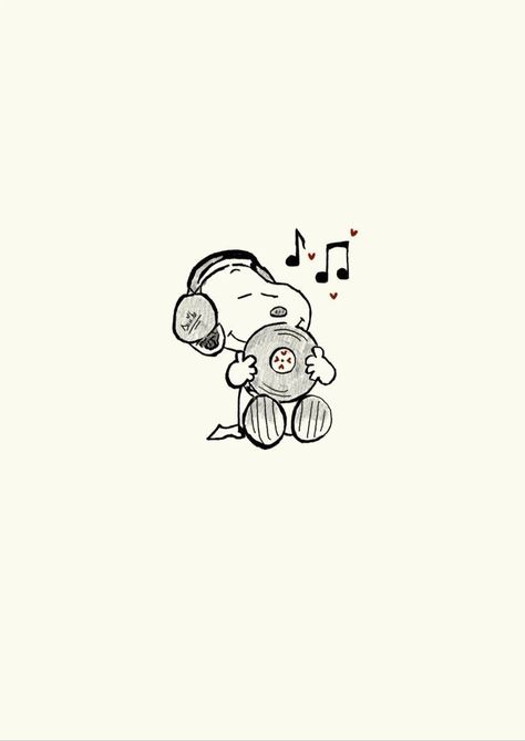 Snoopy With Music, Snoopy Music Wallpaper, Summer Snoopy Wallpaper, Snoppy Wallpapers, Retro Snoopy, Summer Snoopy, Snoopy Music, Snoopy Design, Wallpaper Snoopy