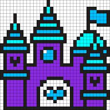 Cute Perler Bead Patterns, Cute Perler, Cute Castle, Castle Cross Stitch, Colourful Cross Stitch, Crochet Granny Square Afghan, Cross Stitch Fairy, Tema Disney, Bead Creations