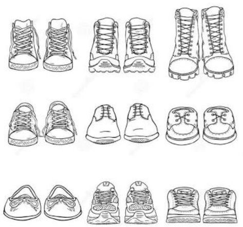 How To Draw Shoes Front View Sneakers, Simple Shoes Drawing, Shoes Drawing Front, How To Draw Shoes, Shoes Sketch, Drawing Shoes, Shoe Sketches, Velcro Shoes, Shoes Drawing