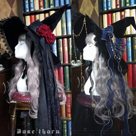 Kid Core Outfits, Devil Inspired, Fantasy Witch, Festa Harry Potter, Witch Hats, Cosplay Hair, Witch Outfit, Witch Costume, Fantasias Halloween