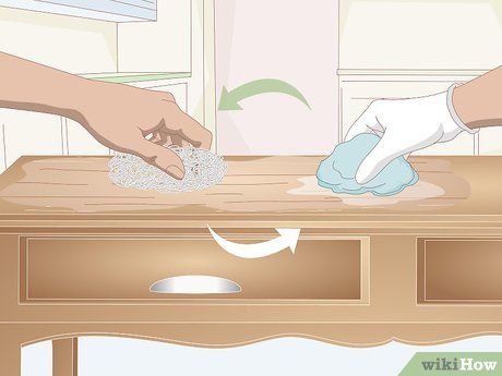 3 Simple Ways to Lighten Dark Wood Stain - wikiHow How To Lighten Wood Stain, Lightening Dark Wood Furniture, How To Make Dark Wood Lighter, How To Lighten Dark Wood Furniture, Lighten Dark Wood Furniture, How To Lighten Stained Wood, How To Lighten Dark Stained Wood, Lighten Wood Furniture, Lighten Wood Stain