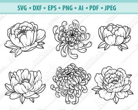 Peony Svg, Peony Leaves, Cricut Decals, Cricket Ideas, Peony Wedding, Flower Svg, Svg For Cricut, Free Svg Cut Files, Peony Flower