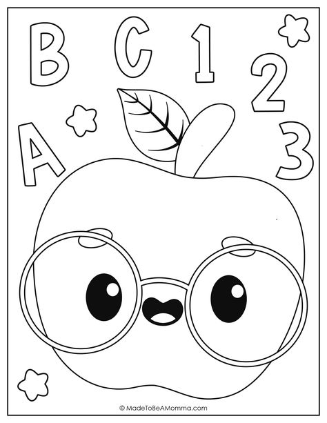 These Back to School coloring pages are fun pages to get your little ones excited for their first day of school! Great for parents and teachers alike! First Day Of School Coloring Page, Toddler Coloring Pages, Back To School Coloring Pages, Coloring Pages Preschool, Mooi Prentjies, Preschool Coloring Pages, Icebreaker Activities, School Coloring Pages, First Day School