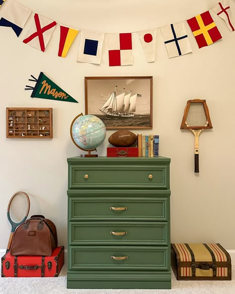 Eventide Steps Inside: Mason's Room Vintage Boys Room, Vintage Kids Room, Country Interior Design, Moody Decor, Boy Rooms, Teenage Room, Boy’s Room, My Free Time, Preppy Vintage