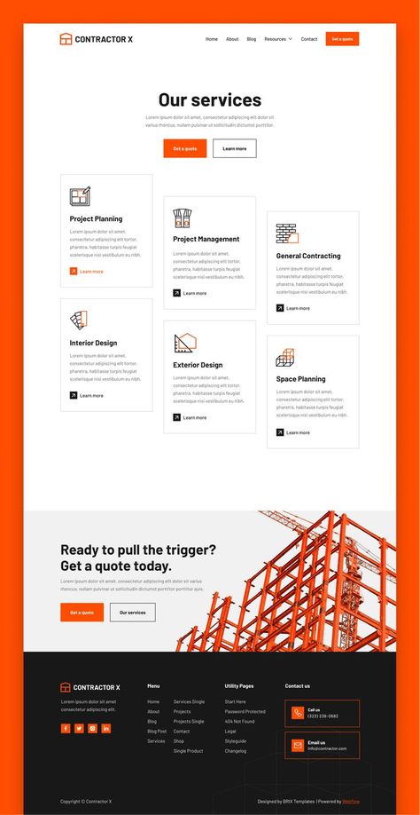 Construction HTML CSS Website Template Contractor Website Design, Construction Company Website Design, Construction Website Design, Building Website Design, Construction Company Website, Construction Template, Architecture Website Design, Website Homepage Design, Construction Website Templates