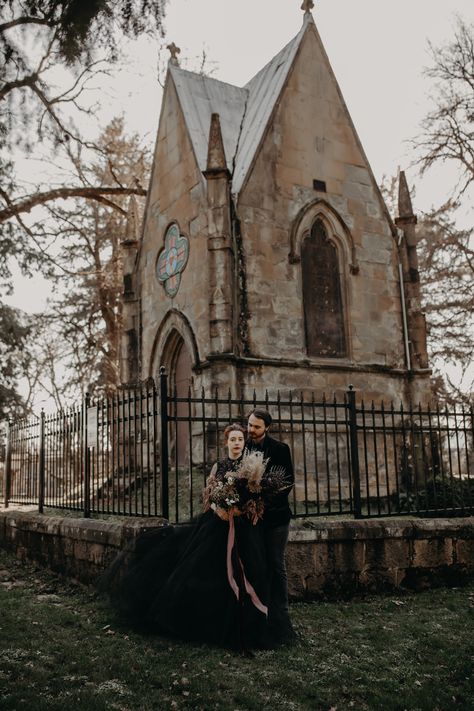 A super dark and Victorian goth engagement session. Visit my blog to see more and read about why Latourell Falls and Rooster Rock Park in Portland, Oregon are such great locations for engagement sessions. gothic engagement, romantic engagement, Portland engagement photographer, engagement photographer, travel photographer, Latourell falls, Portland photographer, cemetery engagement, gothic couple portraits, fearless photographer, authentic love magazine, destination engagement Creepy Engagement Photos, Salem Engagement Photos, Graveyard Engagement Photos, Cemetery Couple Photos, Cemetery Photoshoot Couples, Victorian Engagement Photos, Couple Graveyard Photoshoot, Cemetary Engagement Photoshoot, Engagement Photos Goth