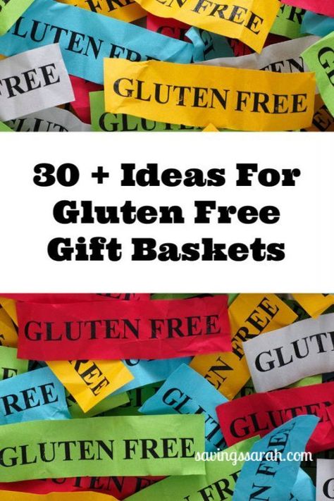 Unsure what to put in gluten free gift baskets for friends and family? Check out these 30 Plus ideas for great gift basket fillers. #glutenfree #giftbaskets #giftbasketideas  #giftideas Gluten Free Gift Ideas, Gluten Free Baquet, Cheap Brr Basket Ideas, Healthy Food Gift Basket Ideas, Gluten Free Gift Basket Ideas, Brr Basket Cheap, Gift Basket Ideas For Raffles, Silent Auction Ideas, Gift Baskets For Friends