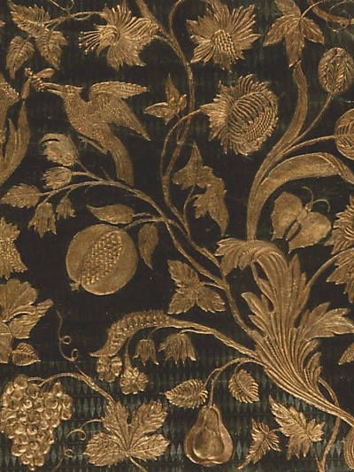 Luxury Festive Fabric With Woven Motifs, Luxury Gold Embroidered Fabric With Intricate Details, Vintage Green And Gold Wallpaper, Vintage Fabric Prints Velvet, Luxury Art Silk Fabric With Embroidered Border, Luxury Gold Embroidered Fabric With Border, Ottoman Empire Fabric, Material Art Nouveau Fabric, Luxury Gold Embroidered Self-design Fabric