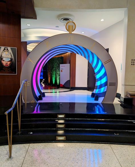 Step into wonder! 🕰️✨ Our custom swirled clock tunnel invites you into a thrilling Alice in Wonderland themed event.   #aliceinwonderland #wonderland #themedecor #themedevent #tunnel #clock #swirltunnel #vortex #vortextunnel #clocktunnel #enterthevortex #lights #neonlights #alice #aliceinwonderlandtheme #storybook #customtunnel #customdecor #florida #miami #eventdecor Alice In Wonderland Theme, Custom Decor, Event Decor, Alice In Wonderland, Swirl, Florida, Clock, Wonder