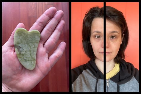 Gua sha before and after: Does it actually work? Qua Sha Before And After, Gus Sha Before And After, Gua Sha Nose Shape, Guasha Before And After, Gua Sha Before And After, Botox Alternative, Turkey Neck, Gua Sha Massage, Skincare Inspiration