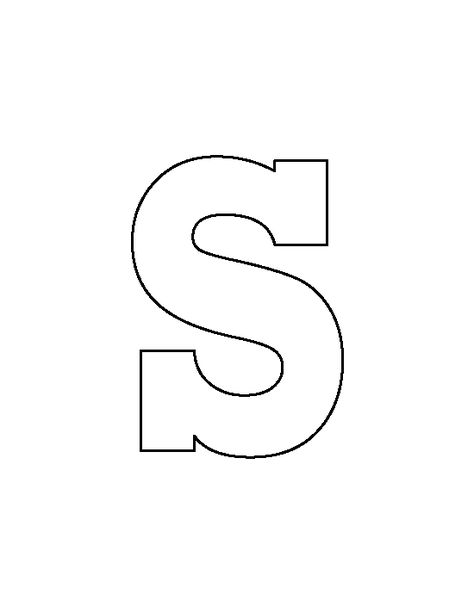 Lowercase letter S pattern. Use the printable outline for crafts, creating stencils, scrapbooking, and more. Free PDF template to download and print at http://patternuniverse.com/download/lowercase-letter-s-pattern/ S Printable Letter, Letter S Typography Design, Letter S Printable Free, Letter S Template, Free Printable Alphabet Templates, Printable Letter Stencils, Letter Stencils To Print, S Template, Lettering Printable