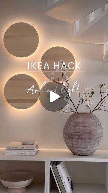 Ikea Lighting Ideas, Lindbyn Mirror Ikea Hack, Ikea Spiegel Hack, Ikea Mosslanda Hack, Ikea Lighting Hack, Ambient Lighting Ideas, Ikea Lamp Hack, Ikea Lights, Bathroom Selections