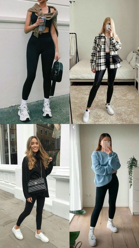 Calça legging Sports Leggings Outfit Casual, Black Leggings Outfit Summer Casual, Outfit Legging Noir, Black Leggings Outfit Winter Casual, Leggings Outfit Summer Casual, Black Leggings Outfit Summer, Black Leggings Outfit Winter, Winter Outfits Casual Leggings, Outfits Leggins