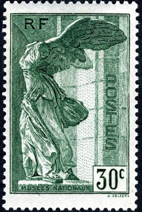 Winged Victory Of Samothrace, Stamp Auctions, Winged Victory, Calendar Stamps, طابع بريدي, Postal Vintage, Rare Stamps, Mail Stamp, Postage Stamp Art