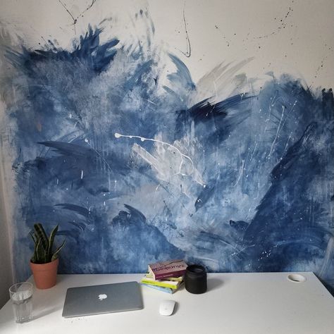 DIY Watercolour wall Watercolor On Walls Diy, Watercolor Wall Paint, Watercolour Mural, Watercolor Mural, Watercolour Wall, Diy Wall Painting, Youth Room, Mural Ideas, Wall Art Watercolor