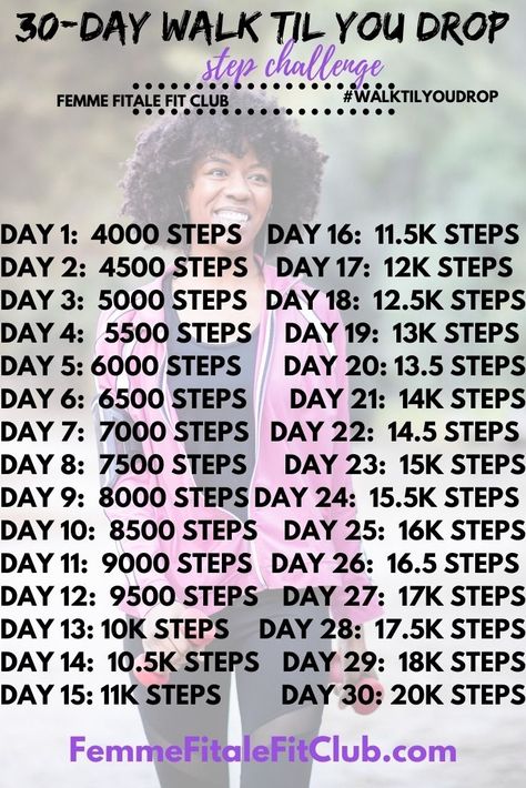 Get more consistent with walking with our 30-Day Walk Til You Drop Step Challengs. #hearthealth #cardio #walkofftheweight #walktilyoudrop #walkchallenge #stepchallenge Walking Motivation, Step Challenge, Walking Challenge, Walking Plan, Healthy Remedies, Belly Fat Diet, Live Healthy, Inspiring Women, Fitness Club