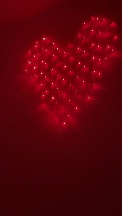 #heart #curtainlight #bedroom #decor #red Photo Heart Wall, Heart Mirror, Heart Wall Decor, Small Apartment Decorating, Curtain Lights, Heart Wall, Photo Heart, Small Apartment, Small Heart