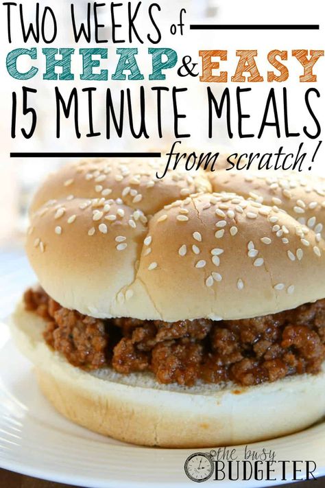 3 Weeks of Cheap Dinners, ready in under 15 minutes Easy 15 Minute Meals, Meals From Scratch, Easy Meals For Two, Cheap Easy Meals, Inexpensive Meals, 15 Minute Meals, Cheap Dinners, Cooking On A Budget, Frugal Meals