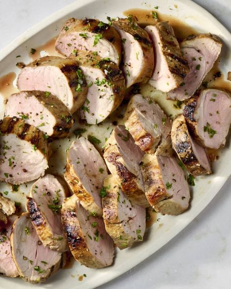 Pan Seared Pork Tenderloin, Tenderloin Marinade, Pork Tenderloin Marinade, Fmd Recipes, Juicy Pork Tenderloin, Haylie Pomroy, Rhubarb Compote, Easy Marinades, Compote Recipe