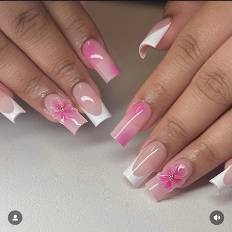 Gel X Set, Fake Nails White, Nagel Tips, Girly Acrylic Nails, Easy Nails, Pink Acrylic Nails, Diy Nail Art, Nail Art Hacks, Pretty Acrylic Nails