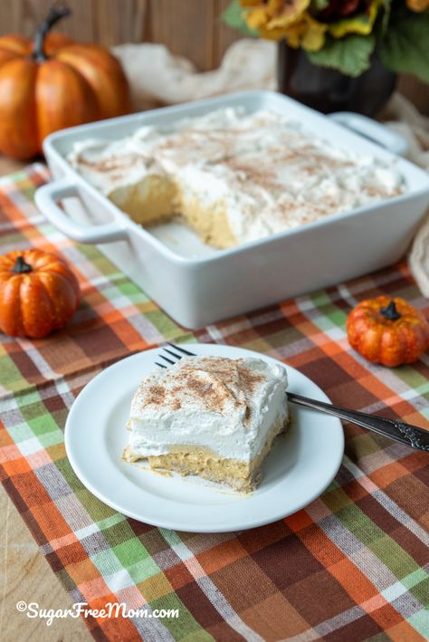 No Bake Keto Pumpkin Cheesecake, Pumpkin Cheesecake Lasagna, Pumpkin Lasagna Dessert, Cheesecake Lasagna, Pumpkin Baking Recipes, Layered Pumpkin Cheesecake, Pumpkin Lasagna, Keto Pumpkin Pie, Pumpkin Delight