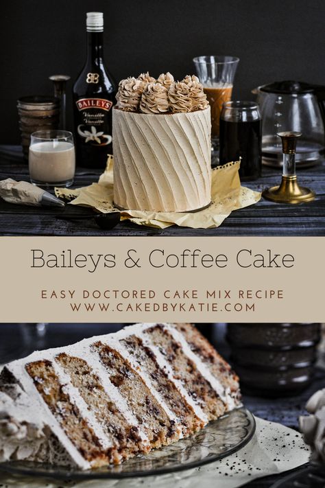 Coffee Baileys Cake, Beer Flavored Cake, Baileys Chocolate Coffee Cake, Baileys Coffee Cake, Baileys Cake Recipe, Christmas Cake Flavor Ideas, Christmas Dessert Recipes Cake, Cake Flavours Ideas, Bailey Cake