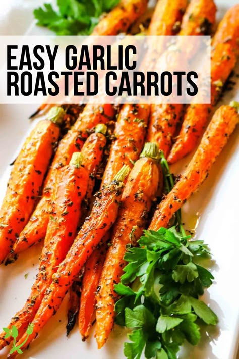 Oven-roasted whole carrots with garlic and herbs make an easy and delicious side dish that can go with just about any meal. This savory Paleo and Whole30 side comes together in 20 minutes. Roasted Whole Carrots Oven, Soft Roasted Carrots, White Carrots Recipe, Whole Roasted Carrots Oven, Roasted Carrots Stovetop, Roasted Garlic Carrots Oven, Garlic Carrots Roasted, Crispy Roasted Carrots, How To Cook Whole Carrots