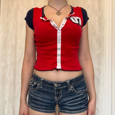 Cyber Y2K 2000s Rhinestone / Gem Low Rise Denim Mini Shorts With White Stitching #2k #2000s #rhinestone #2kfashion #2000sfashion #depop #denim #gems Mini Shorts Y2k Outfit, Low Rise Mini Skirt Outfit 2000s, Y2k Jean Shorts Outfit, Y2k Low Rise Shorts, Low Rise Denim Shorts Outfits, Low Rise Shorts Outfits Y2k, Low Rise Jean Shorts Outfit, Low Rise Shorts Outfit, Jean Shorts Aesthetic