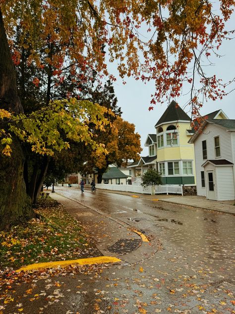 East Coast Autumn Aesthetic, Mackinac Island In The Fall, Maine Coast Aesthetic, Mackinac Island Aesthetic, Mackinac Island Fall, Michigan Aesthetic, Michigan Painting, Neighborhood Aesthetic, Maine Aesthetic