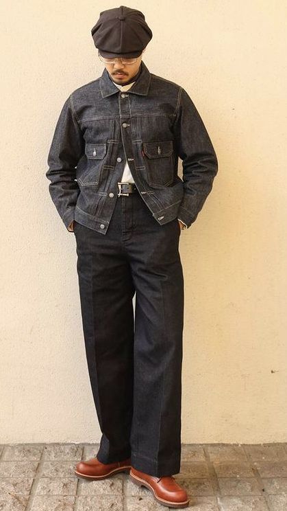 Japanese Americana Fashion, Japanese Workwear Vintage, Americana Fashion Men, Japanese Menswear, Japanese Americana, 70s Fashion Men, Japanese Workwear, Older Mens Fashion, Workwear Vintage