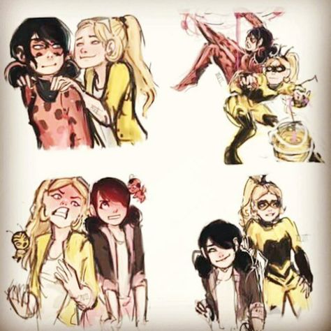 I like this...not as a ship though Ladybug X Queen Bee, Chloe And Marinette Friends, Chloe And Marinette Ship, Chloe X Marinette, Marinette X Chloe, Mlb Fan Art, Ladybugs Movie, Marinette Ladybug, Chloe Bourgeois